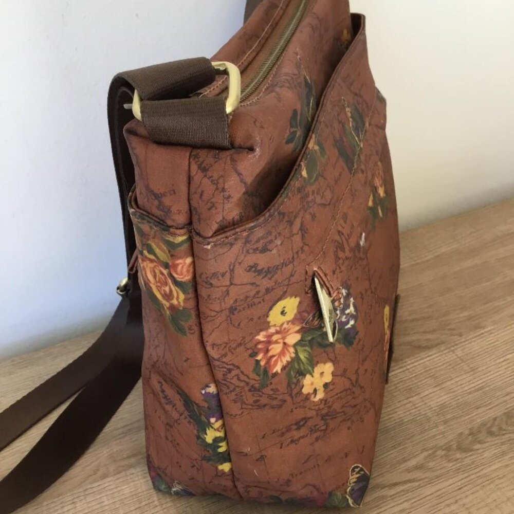 Patricia Nash English Garden Floral Map  Sling Crossbody Shoulder Bag Purse EUC - Picture 6 of 10